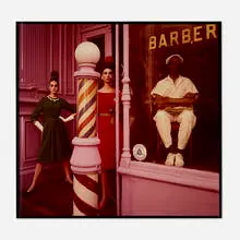 Antonia and Simone and Barber Shop, New York 1961 (Vogue) by William Klein, Ilfochrome print, sold Oct 2024