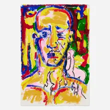Keith Davis, Untitled (Portrait), mixed media on paper
