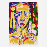 Keith Davis, Untitled (Portrait), mixed media on paper