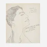Andy Warhol, Studies for a Boy Book (Bodley Gallery Announcement), c. 1956, offset lithograph