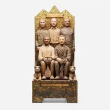 Richard Cleaver, Sports Captains, 1996, wood, gold leaf, oil paint