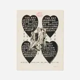 Ray Johnson, Untitled, c. 1969, lithograph in colors with collage (double-sided)