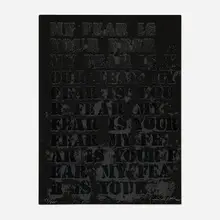 Glenn Ligon, My Fear Is Your Fear, 1995, screenprint on black wove paper