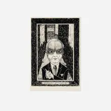 Jim Shaw, Big Brother is Watching You, ink and correction fluid out on cardstock
