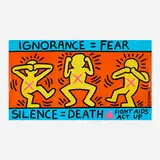 Keith Haring, Ignorance = Fear / Silence = Death poster, 1989, offset lithograph in colors
