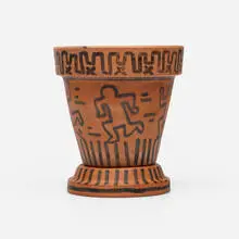 Keith Haring, Untitled (Flower Pot and Saucer), 1982, felt tip marker on earthenware