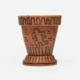 Keith Haring, Untitled (Flower Pot and Saucer), 1982, felt tip marker on earthenware