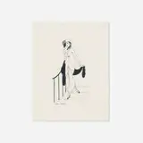 Gerda Wegener, Woman Descending Stairs, ink on paper