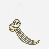 Smiling Dick by Carlos José Alfonzo Espina, ink on paper, string, sold Oct 2024
