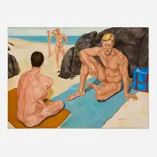 Nude Beach by Clement Edgar (Ted) Garrison Jr., oil on canvas, sold Oct 2024