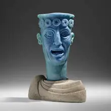 David Reekie, Greek Head X, 1995, cast and sandblasted glass