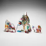 Czeslaw Zuber, Collection of three works, cut, sandblasted and enameled glass