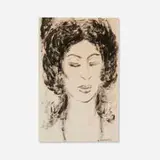 Berry Horton, Female portrait, 1950, ink on paper
