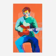 John Holcomb, Strum, 2016, acrylic and oil pastel on canvas