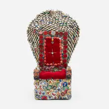 Mr. Imagination, Throne, 1997, bottlecaps with mixed media