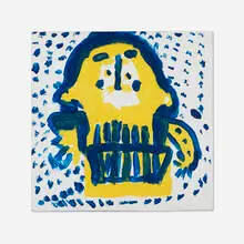 Double Image (Skull and Figure) by Mary Tillman Smith, enamel on plywood, sold Oct 2022