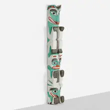 Folk Art, Pacific Northwest totem, wood, paint, metal