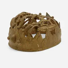 Eugene Von Bruenchenhein, Leaf and Berry crown, wood-fired ceramic with hand-applied paint