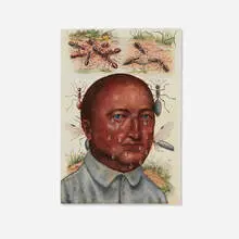 Fred Stonehouse, Untitled (Male portrait on book plate), acrylic on paper