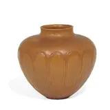 Ruth Erickson for Grueby Faience Company, unusual pumpkin-colored earthenware vase