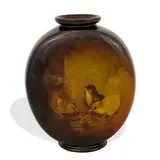 Claude Lucas Leffler for J.B. Owens, flat-sided Utopian earthenware vase