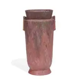 Carnelian II earthenware twin-handled vase by Roseville Pottery, sold Jun 2022