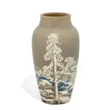 rare earthenware Vellum glaze scenic vase by Arthur Conant for Rookwood Pottery, sold Jun 2022
