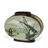Thomas J. Wheatley for Wheatley Pottery, flat-sided oval vase