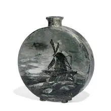 large earthenware Limoges style canteen vase by Rettig-Valentien Pottery, sold Jun 2022
