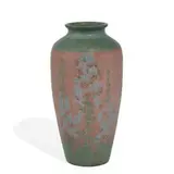 large and showy earthenware Vellum glaze vase by Charles S. Todd for Rookwood Pottery, sold Jun 2022