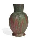 massive Carnelian II earthenware floor vase by Roseville Pottery, sold Jun 2022