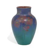 nicely decorated porcelain Vellum glaze vase by Harriet Elizabeth Wilcox for Rookwood Pottery, sold Jun 2022