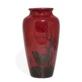 Weller Pottery, unusual Lamar earthenware scenic vase