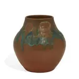 carved and painted earthenware vase by Charles S. Todd for Rookwood Pottery, sold Jun 2022
