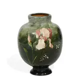 vase with pink irises and white flowers by Édouard Girard or E. Gourmaud for Haviland & Co., sold Jun 2022