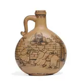 earthenware Dull Finish glaze pilgrim flask by Edward Cranch for Rookwood Pottery, sold Jun 2022