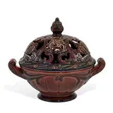 rare porcelain Black Opal glaze three-piece candy dish by Sara Sax for Rookwood Pottery, sold Jun 2022
