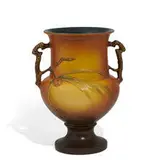 massive earthenware Pine Cone urn by Roseville Pottery, sold Jun 2022