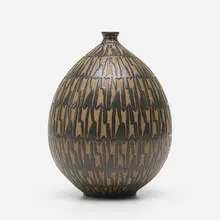 vessel by Clyde Burt, c. 1965, glazed earthenware, sold Nov 2020