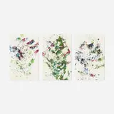 Sam Falls, Untitled (Fern Rain Paintings, three works), 2013, dye on paper