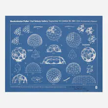 Buckminster Fuller, Carl Solway Gallery poster and book, 1981, screenprint on paper, printed paper