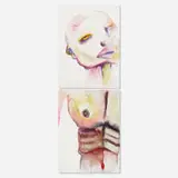 Marilyn Manson, Vicodin (diptych), watercolor on paper
