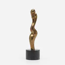 Mother and Child by James Edward Ritchie, 1978, bronze, marble, sold Oct 2020
