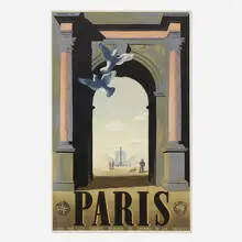 Paris by Cassandre, 1935, lithograph in colors, sold Oct 2020