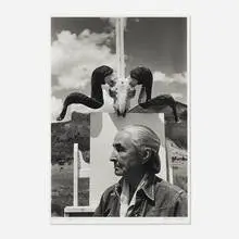 Georgia O'Keeffe, Ghost Ranch by Arnold Newman, 1968, gelatin silver print, sold Oct 2020