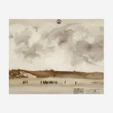 East Hampton by Saul Steinberg, 1968, ink and watercolor on paper, sold Oct 2020