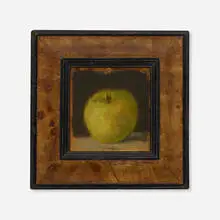 Apple by Robert Kulicke, c. 1960, oil on board in artist's frame, sold Oct 2020