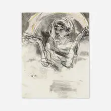 Hernan Bas, Ask the Sky, 2008, graphite, charcoal and pastel on paper