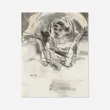 Hernan Bas, Ask the Sky, 2008, graphite, charcoal and pastel on paper