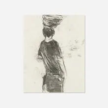 Hernan Bas, Headache, 2008, charcoal and graphite on paper